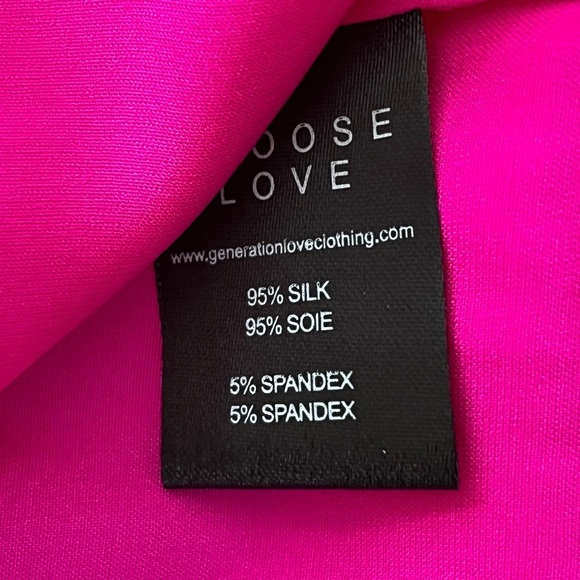 NWT! Generation Love "Aida" Lace Silk Tank hot pink & black XXS Sexy Romantic - Picture 11 of 13